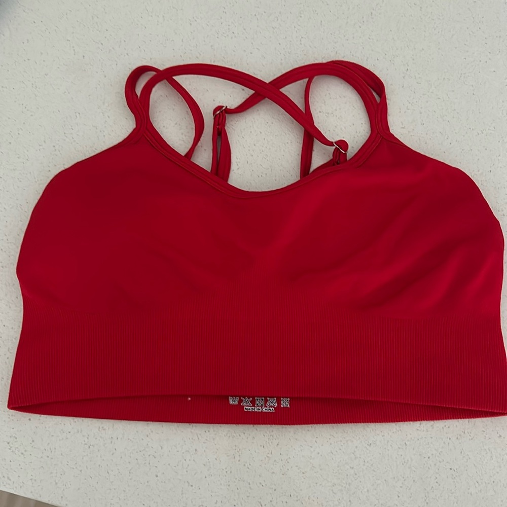 Red sport bra